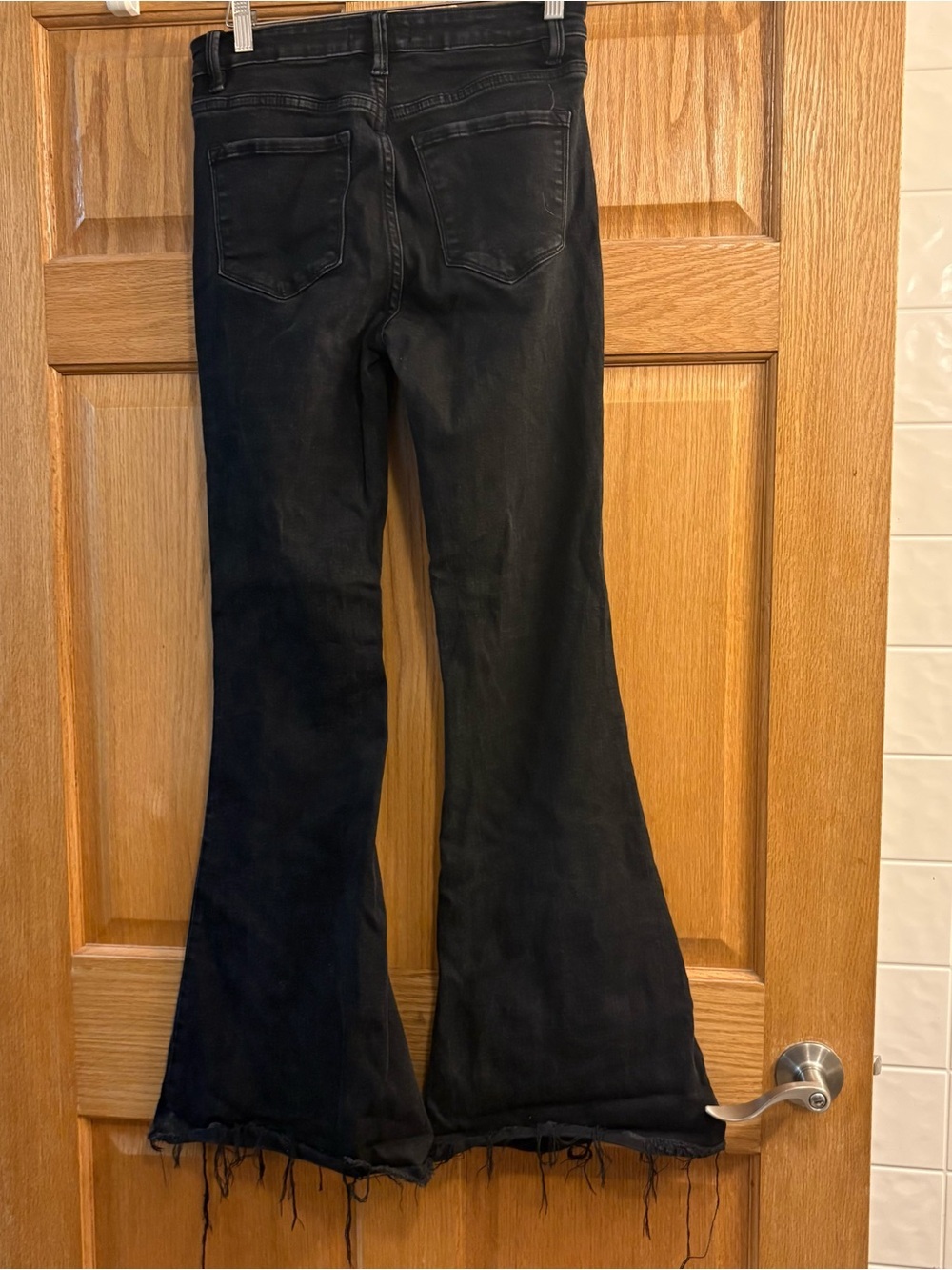 Vervet Los Angeles Women's Button Fly Super Flared Jeans Black Size 27 Stretchy - Picture 5 of 9